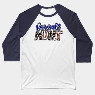 Baseball Aunt Leopard - Baseball Aunt Baseball T-Shirt